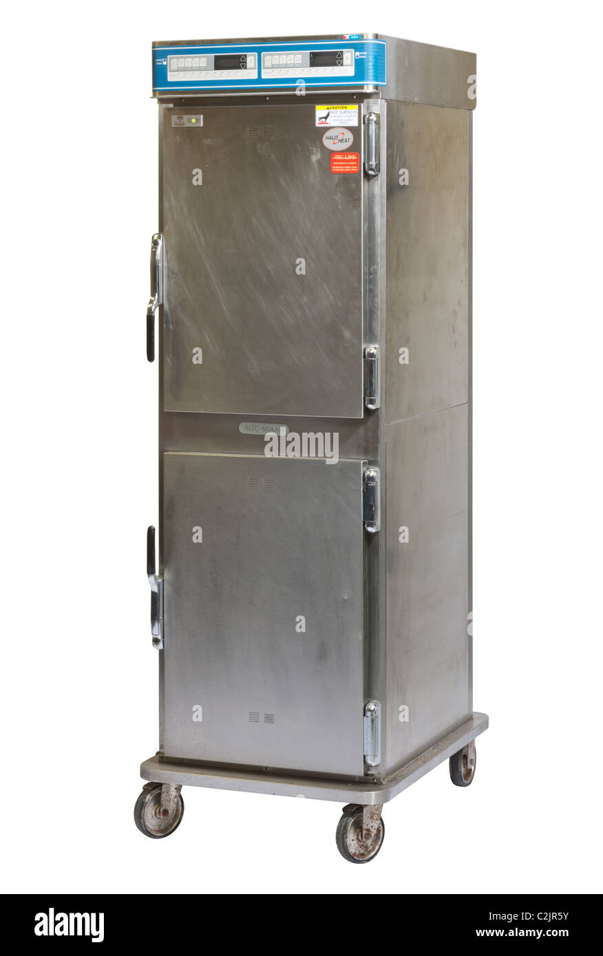 Stainless steel portable caterers fridge Stock Photo