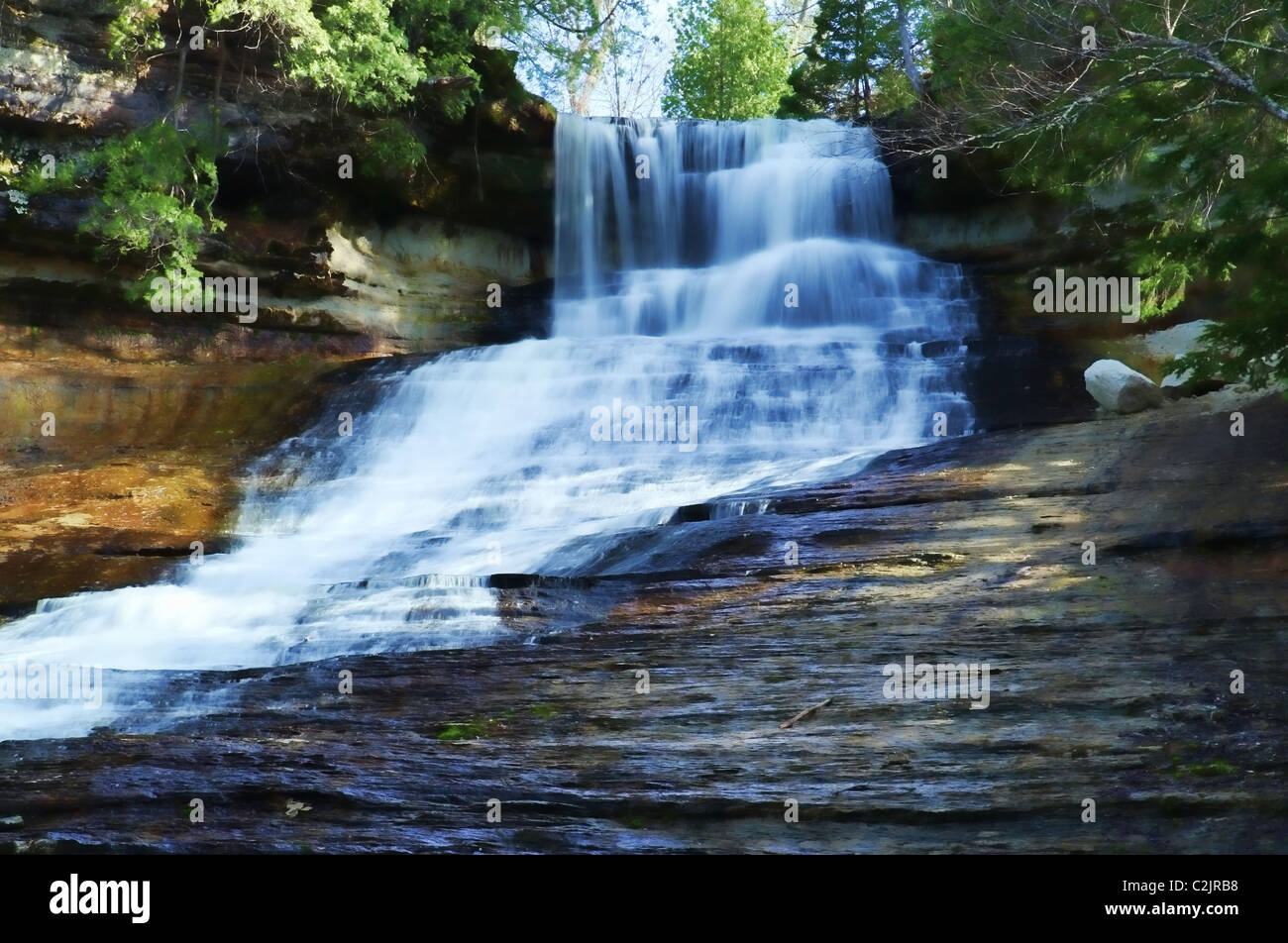 Laughing Whitefish Falls Michigan's Upper Peninsula Stock Photo Alamy