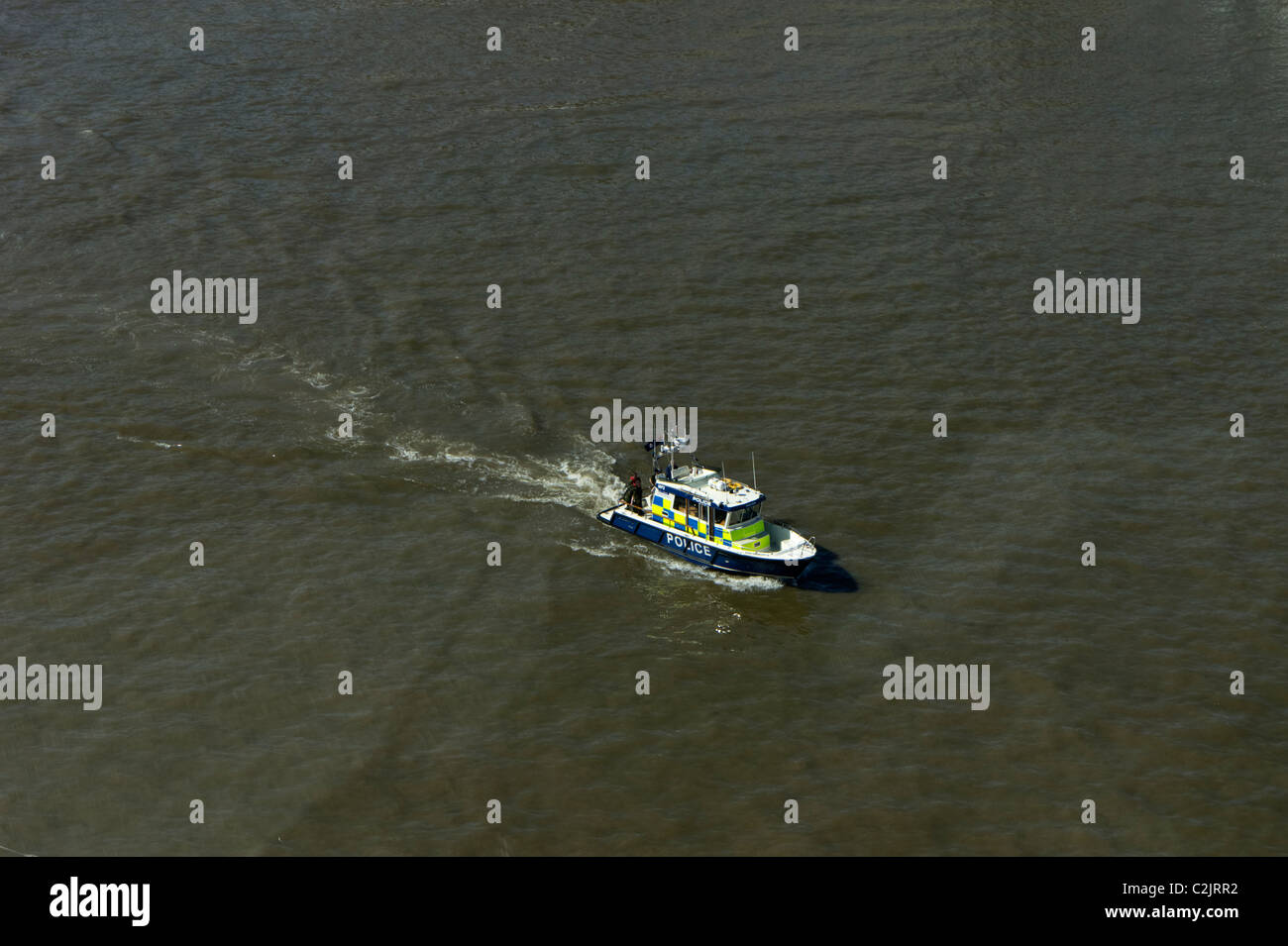 Police boat on the river Thames, London, England, UK Stock Photo