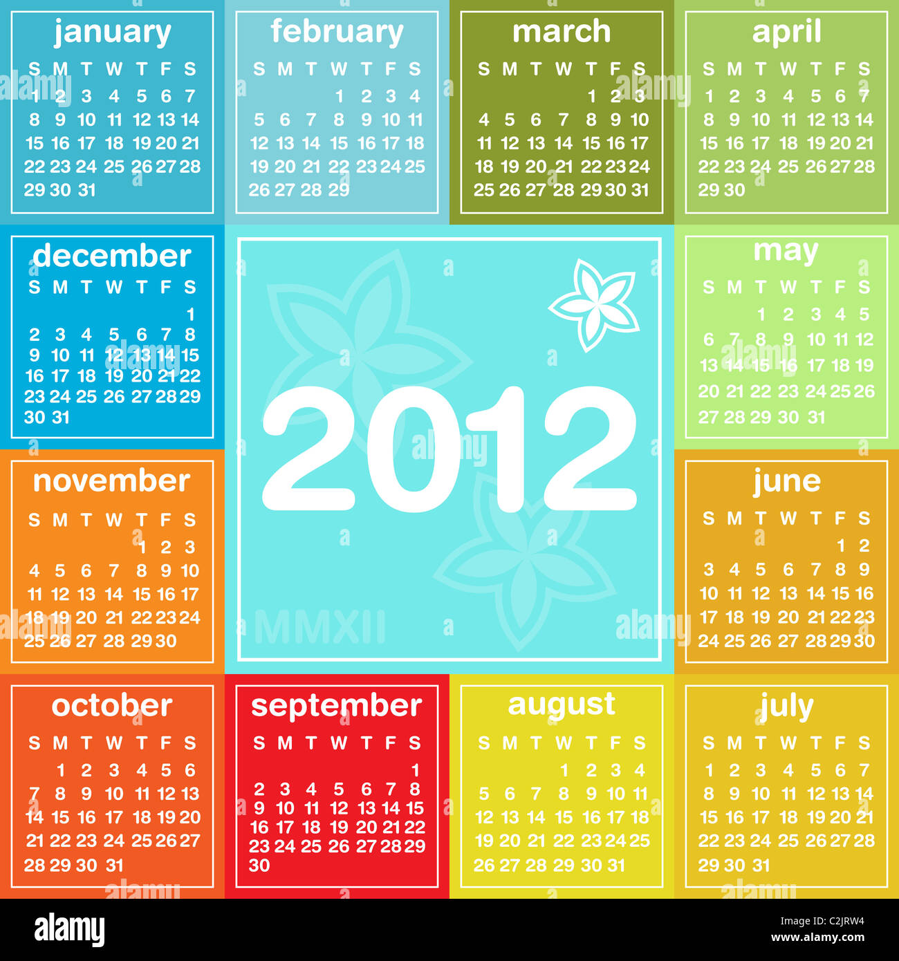 Calendar + date + june 2012 hi-res stock photography and