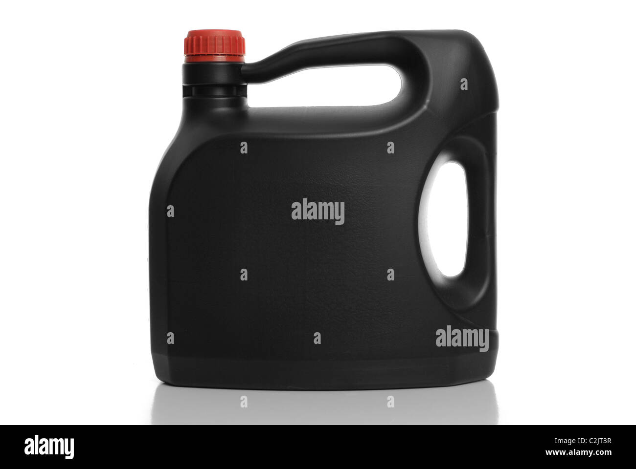 Black plastic bottle red cap on white background Stock Photo Alamy