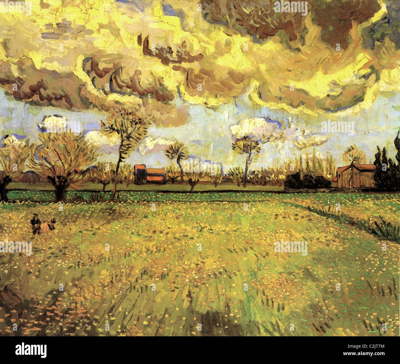 Landscape Under a Stormy Sky Stock Photo - Alamy