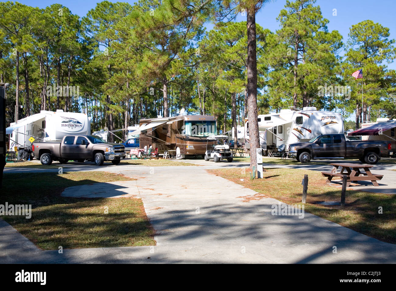 Encore's Sunshine Holiday Daytona RV Resort, Ormond Beach, FL Stock