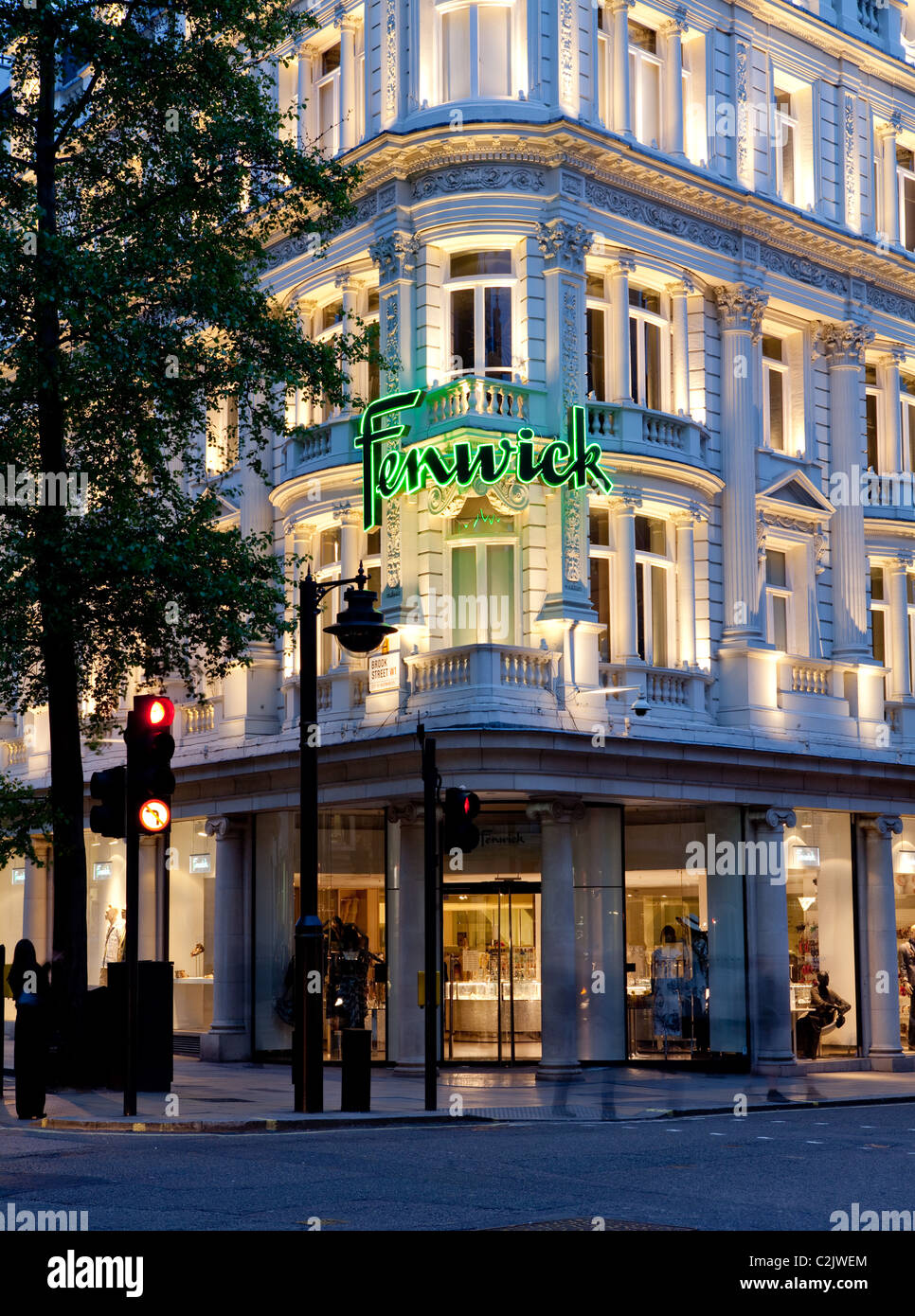 Fenwick store in London in the evening Stock Photo