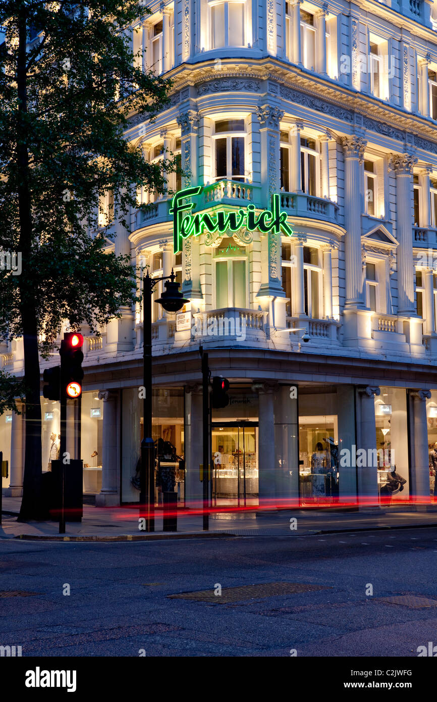 Fenwick store in New Bond Street, London in the evening Stock Photo