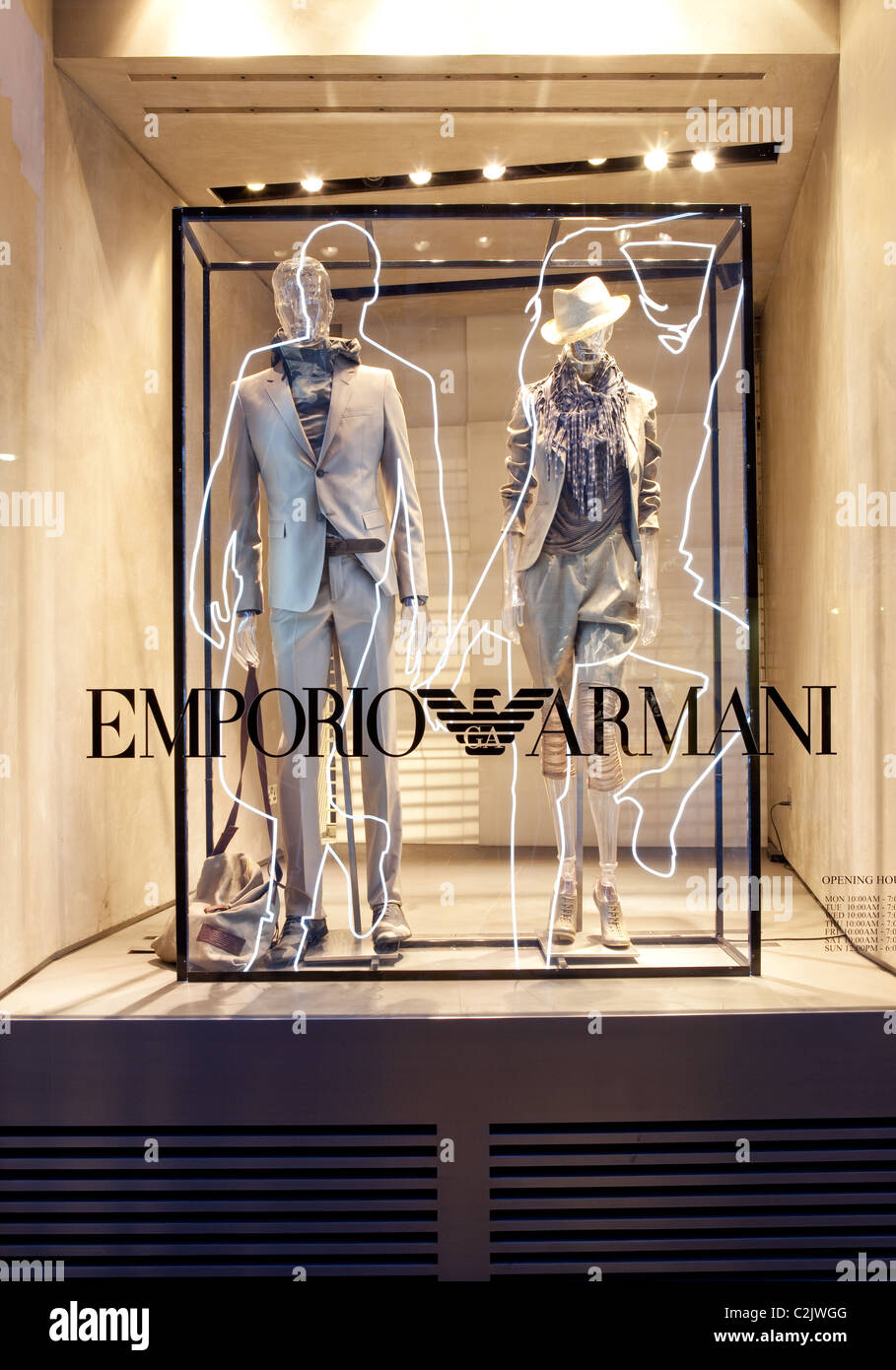 Armani store in London in the evening Stock Photo