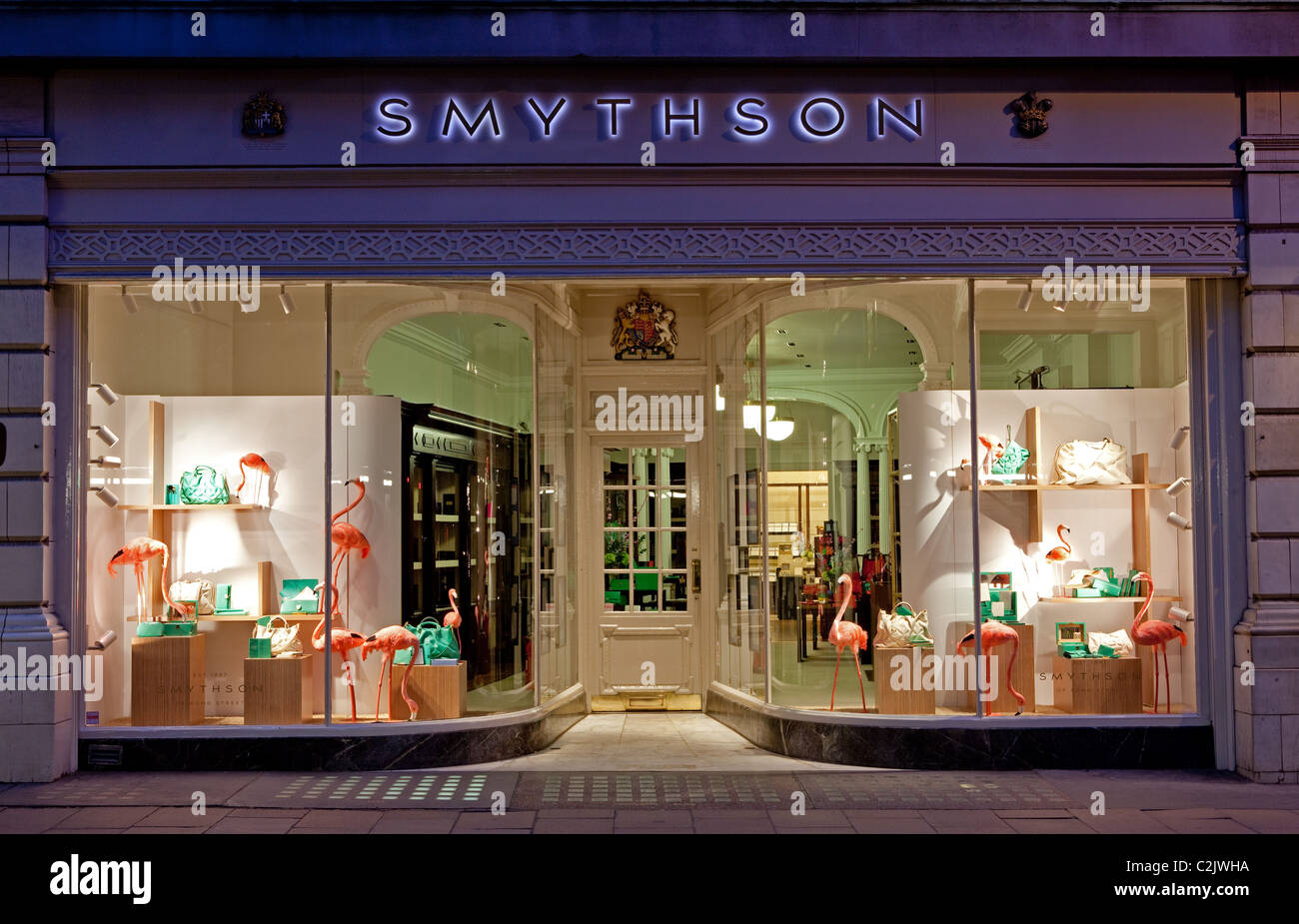 Symthson store in New Bond Steet, London in the evening Stock Photo