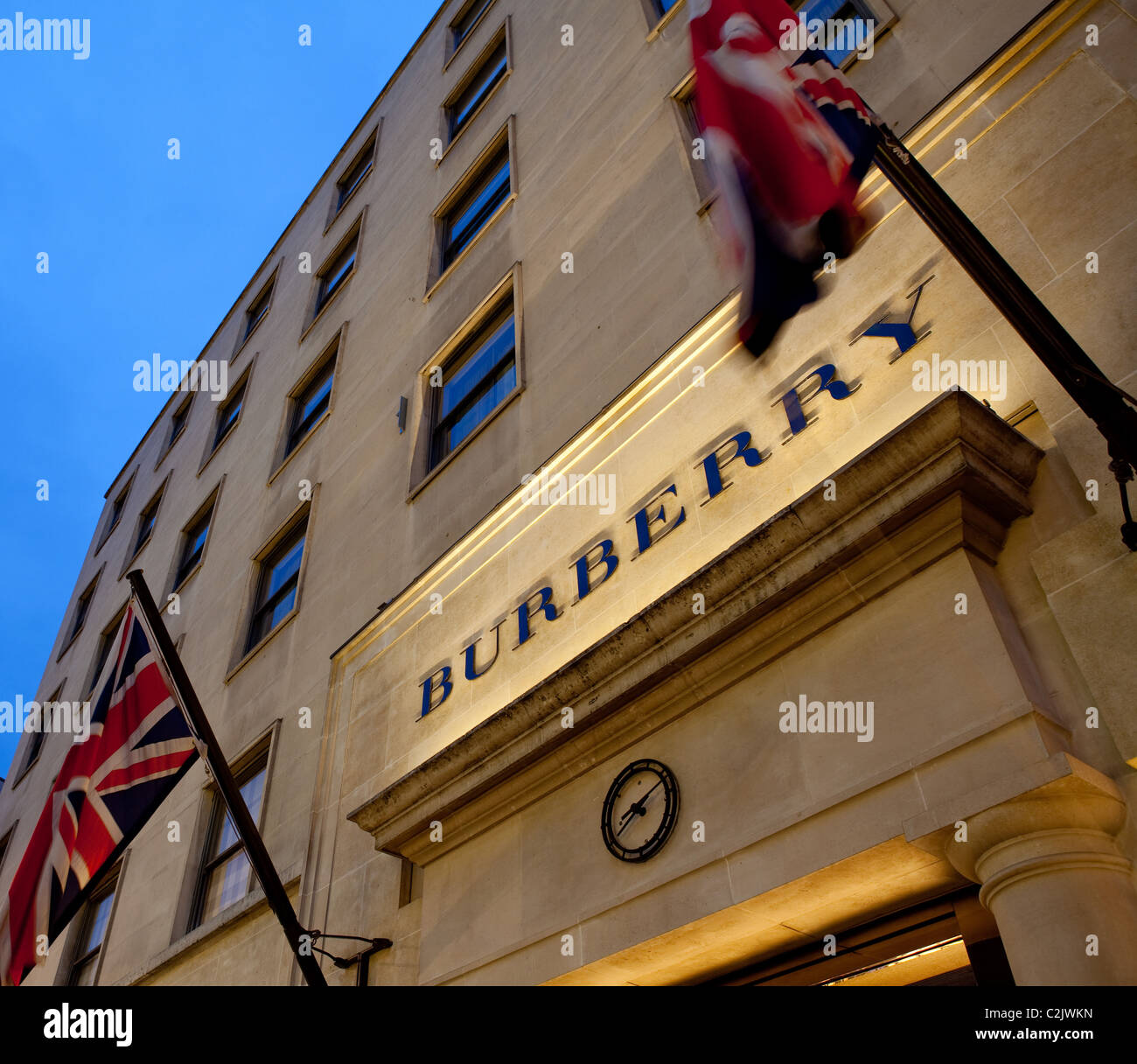 Burberry HQ store in London in the evening Stock Photo