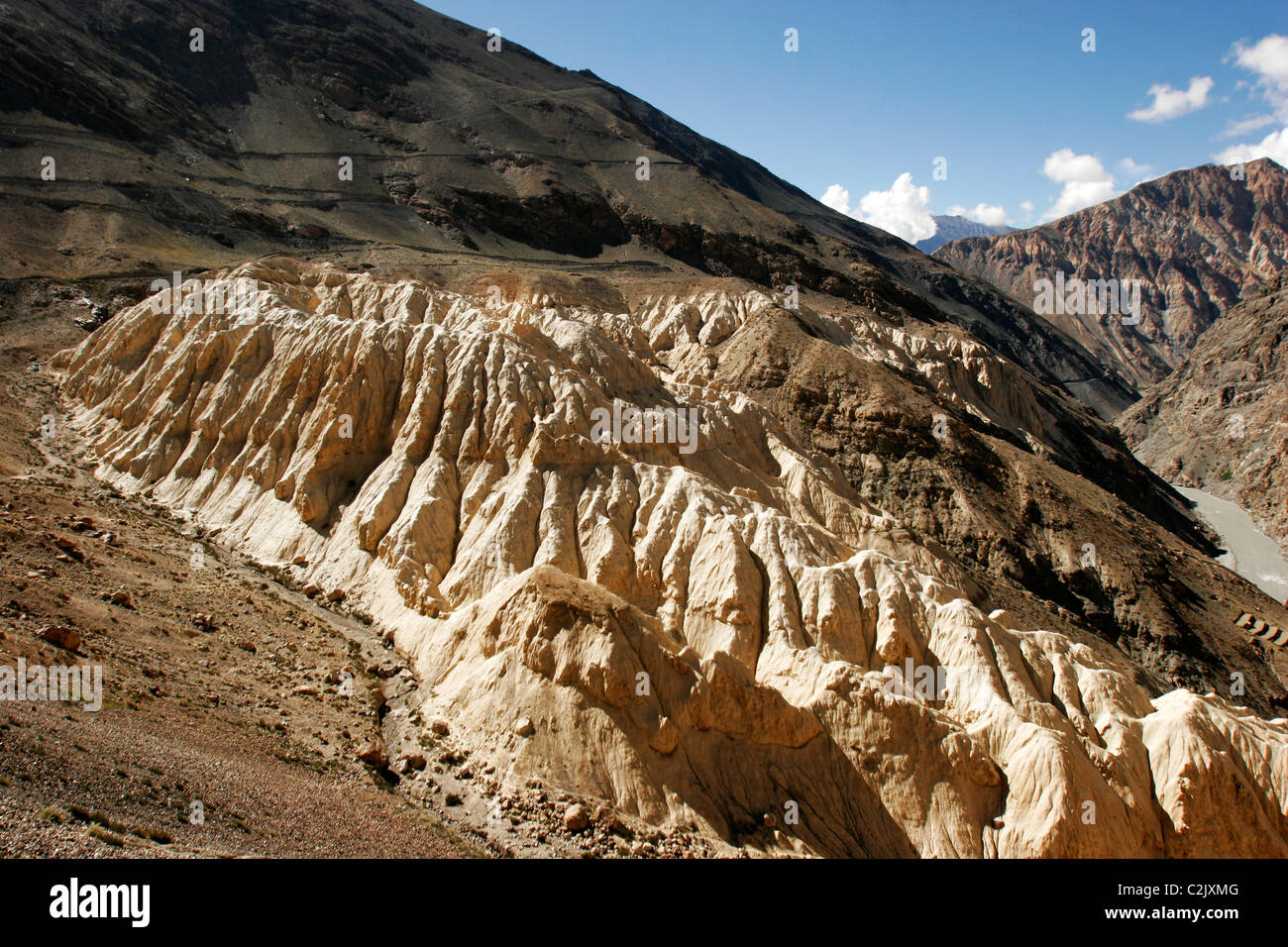 erosion-mountain-top-from-wind-and-water-in-himachal-pradesh-india-C2JXMG.jpg
