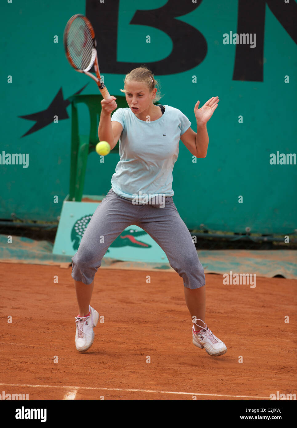 Jelena Dokic, Australia, in action at the French Open Tennis Tournament at Roland Garros, Paris, France. Stock Photo