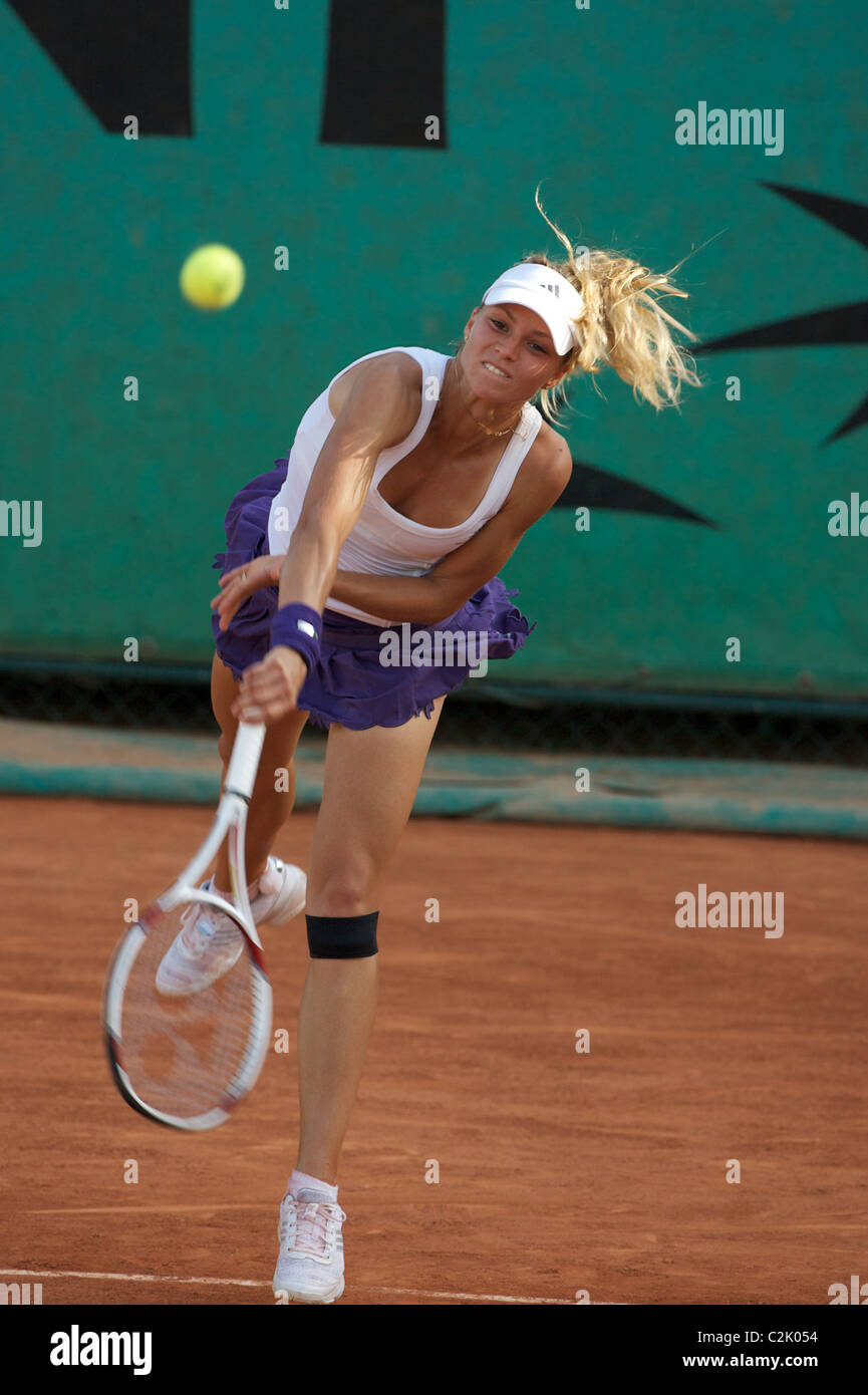Maria Kirilenko, Russia, in action at the French Open Tennis Tournament at Roland Garros, Paris, France. Stock Photo