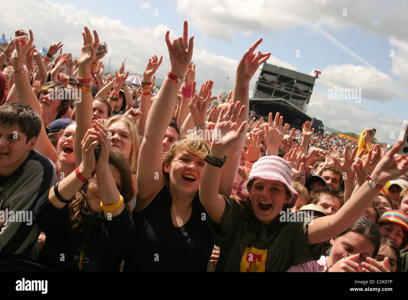 'T In The Park' annual music festival, at Balado, in Scotland. Stock Photo