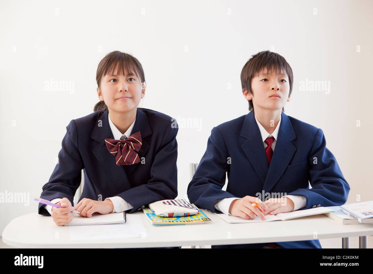 High School Students Studying in a Classroom Stock Photo