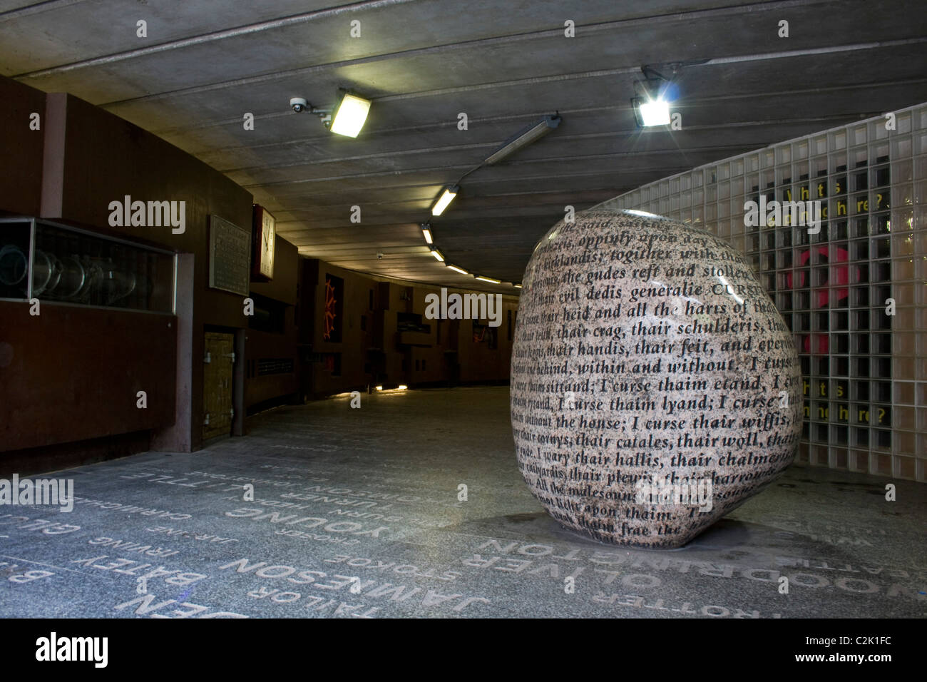 Cursing stone in a Carlisle subway Stock Photo