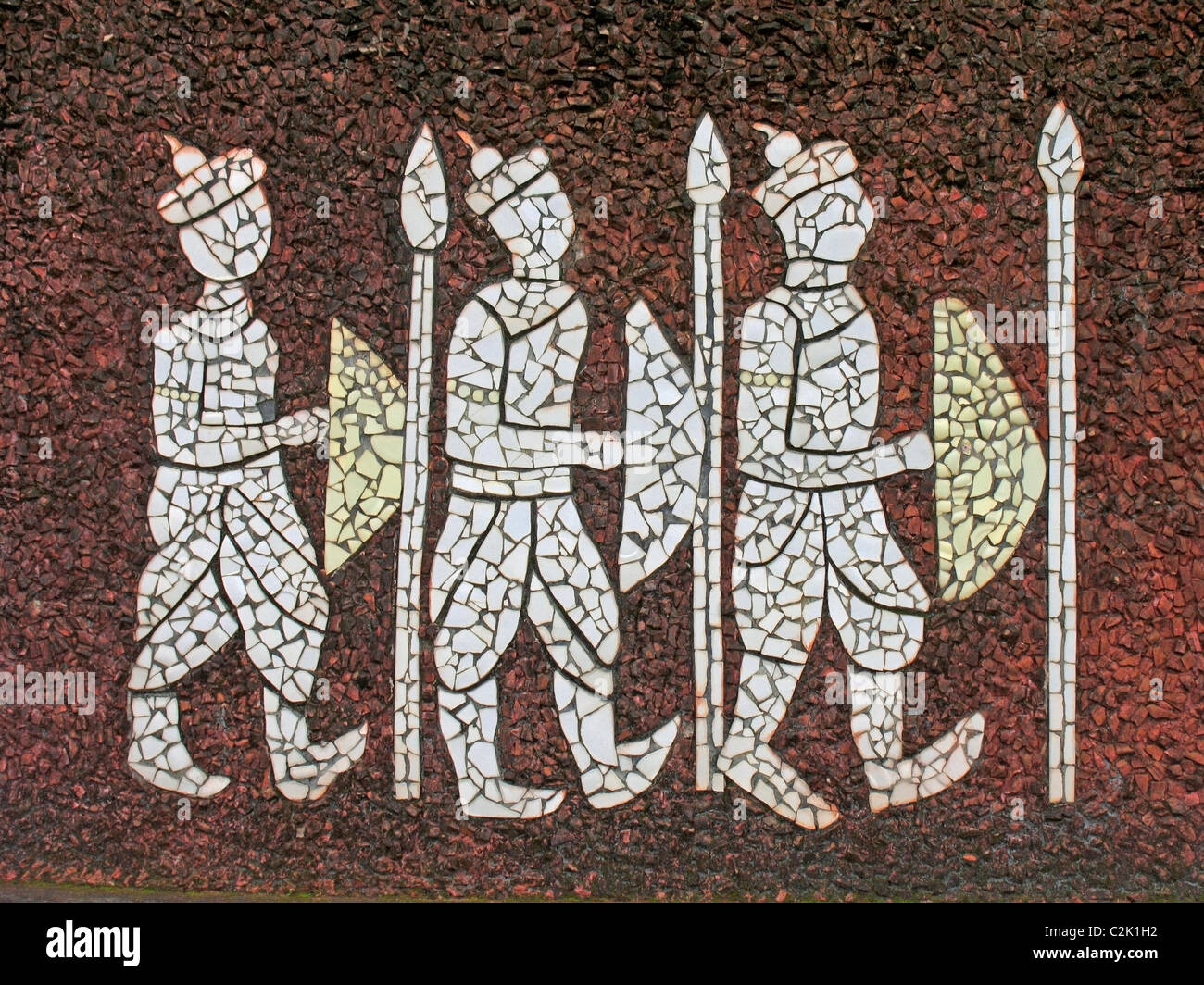 Mural of ceramic tiles, Mallapuram rock garden, Pollakkad, Kerala