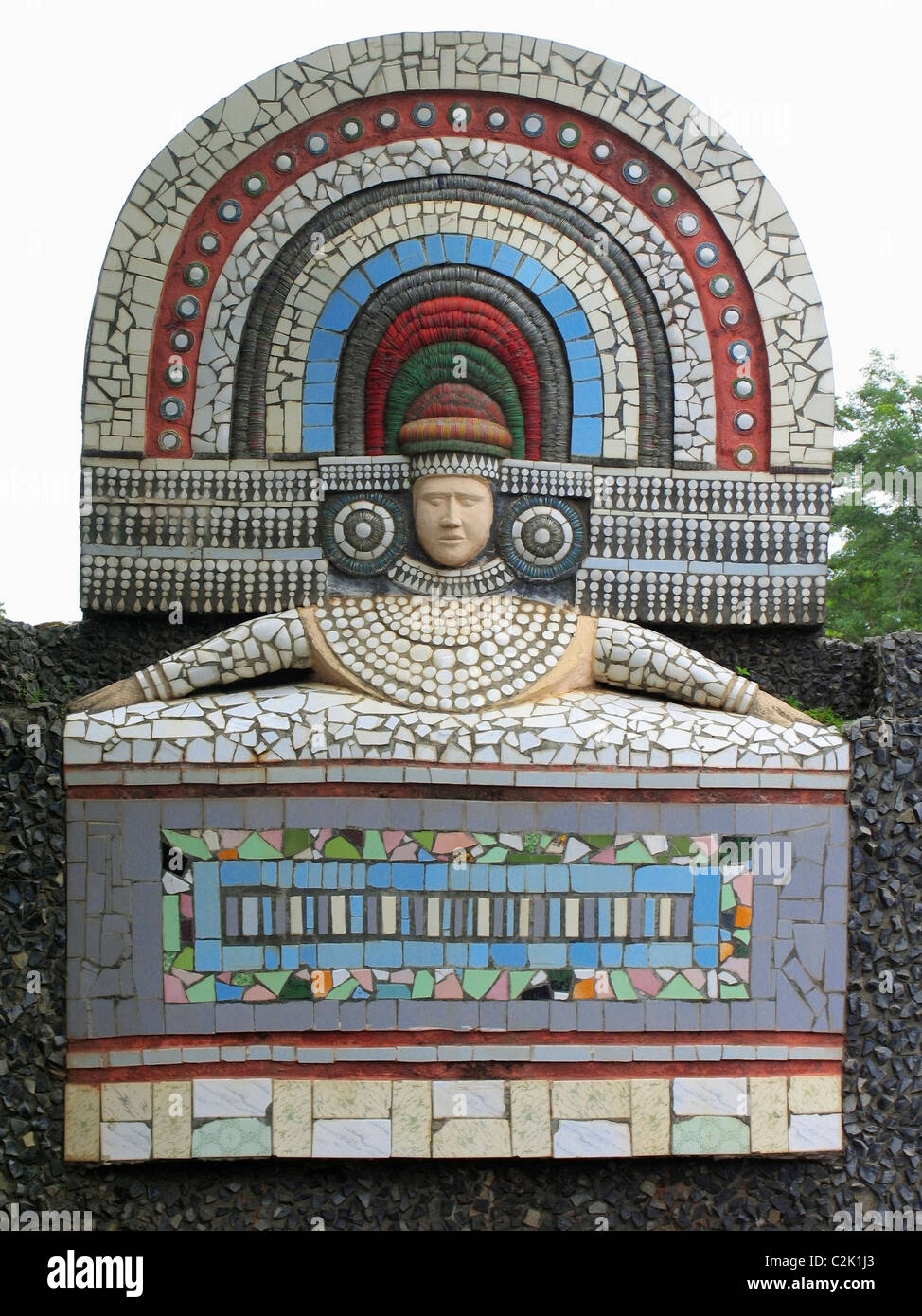 mural of ceramic tiles, kathakali. Mallapuram rock garden, Pollakkad