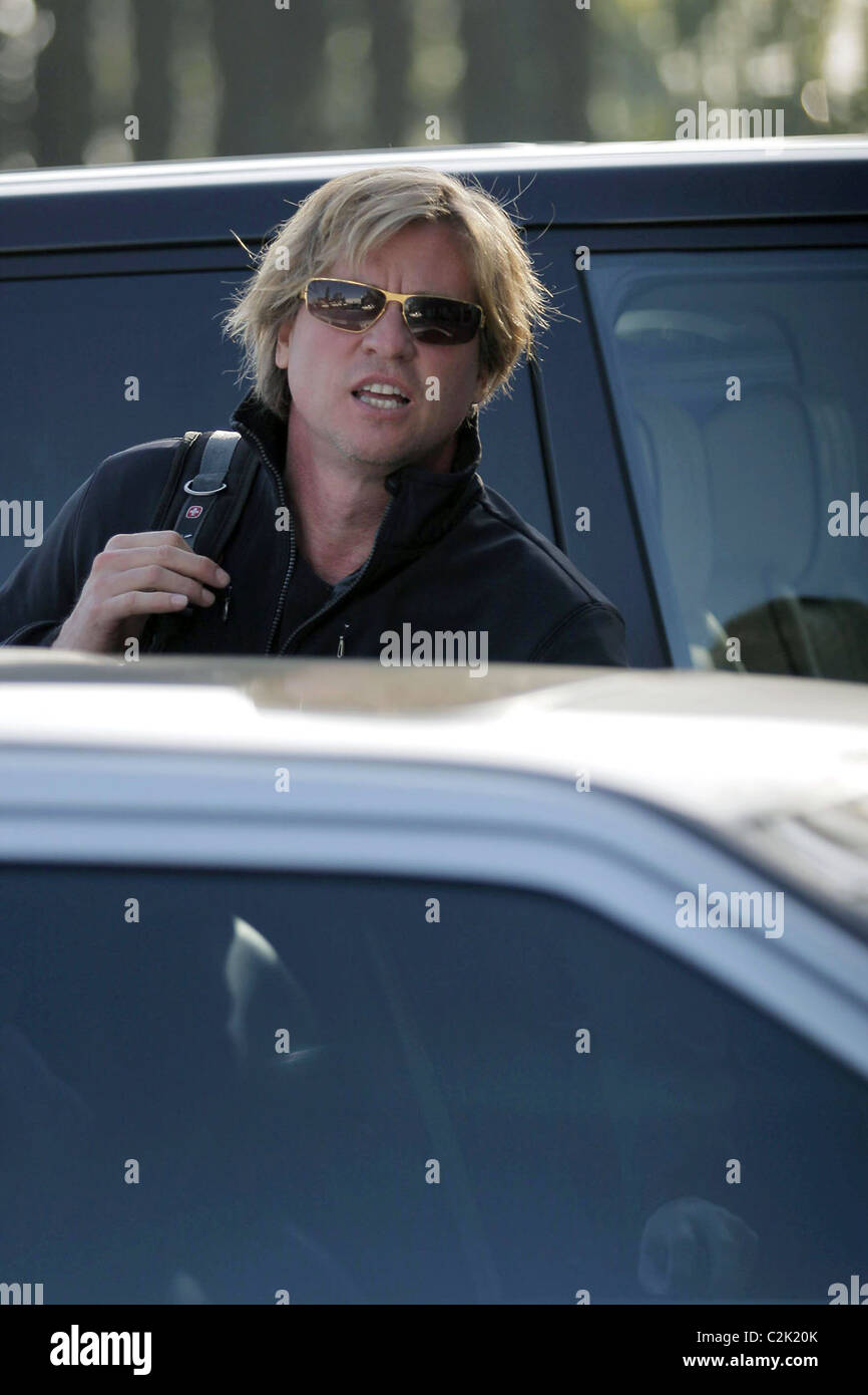 Val Kilmer leaving Sushiya restaurant on Sunset Strip wearing black
