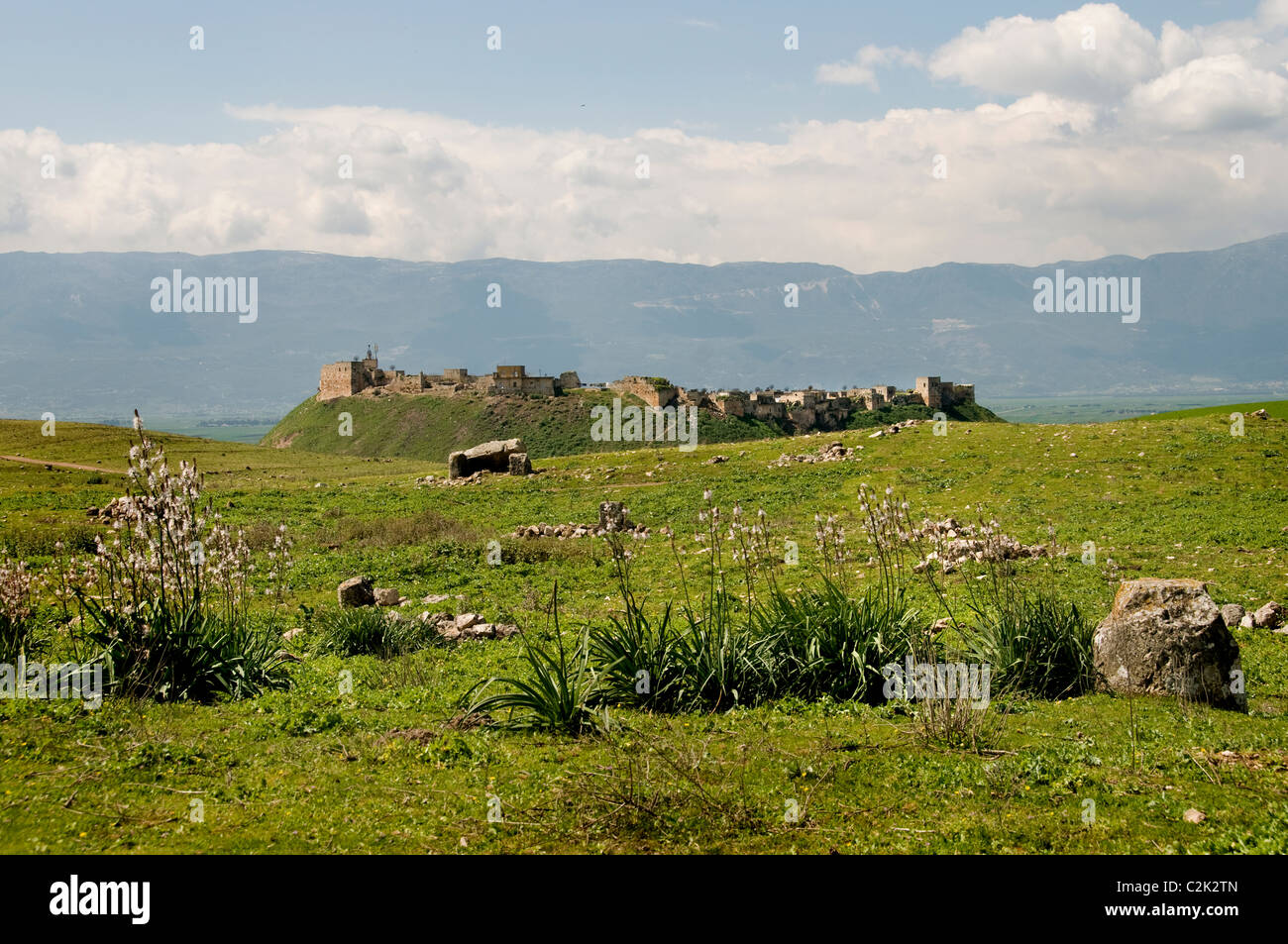 Quala at al Mudig Citadel Syria Middle East Syria near Apamea Afamia 3 Cent BC Roman Ruins Stock Photo