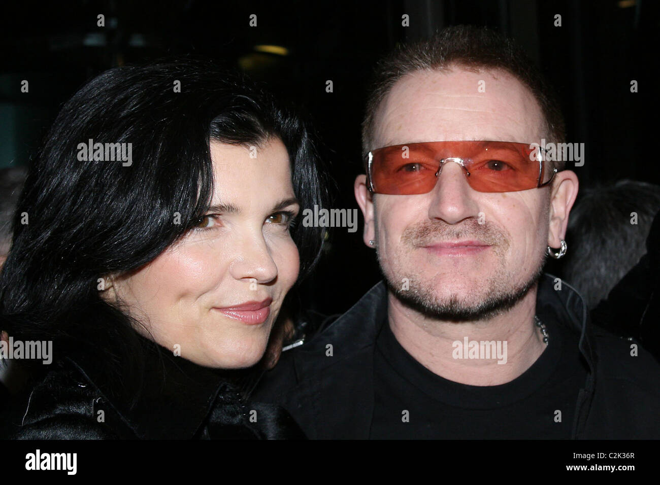Bono and wife Ali Hewson The Red Auction on Valentine's Day at Sotheby's New York City, USA - 14.02.08 Stock Photo