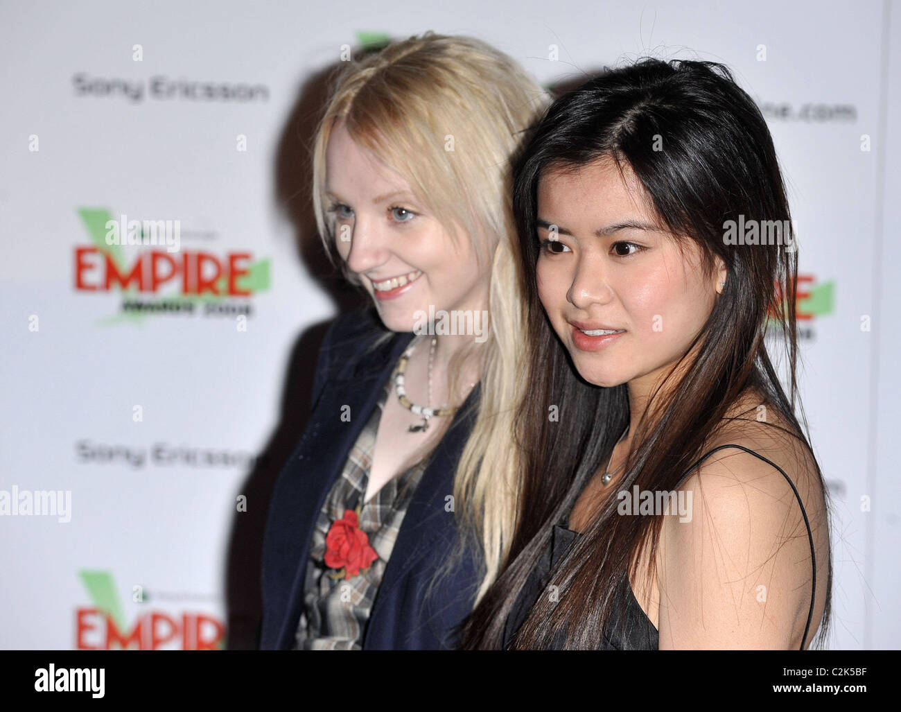 Katie Leung and Evanna Lynch Empire Awards held at the Grosvenor House London, England - 09.03.08  : Stock Photo