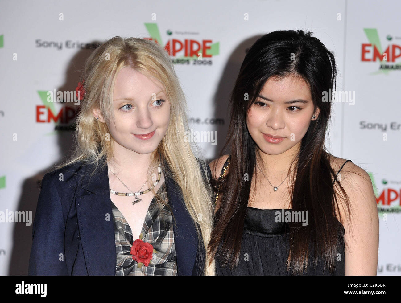 Katie Leung and Evanna Lynch Empire Awards held at the Grosvenor House London, England - 09.03.08  : Stock Photo