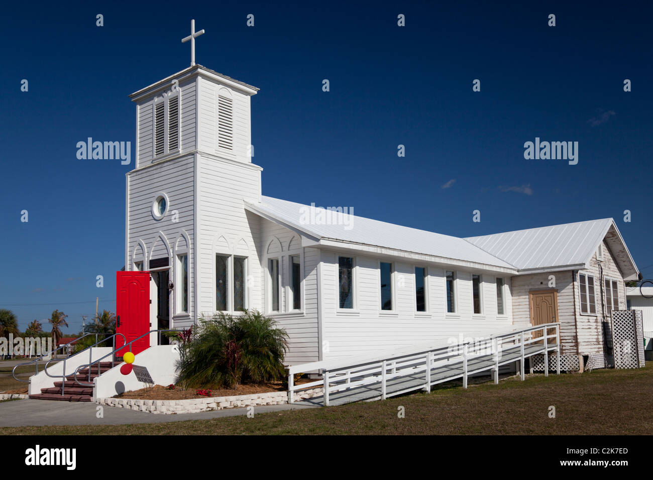 Everglades Community Church Established 1926. Everglades City, Florida, USA Stock Photo