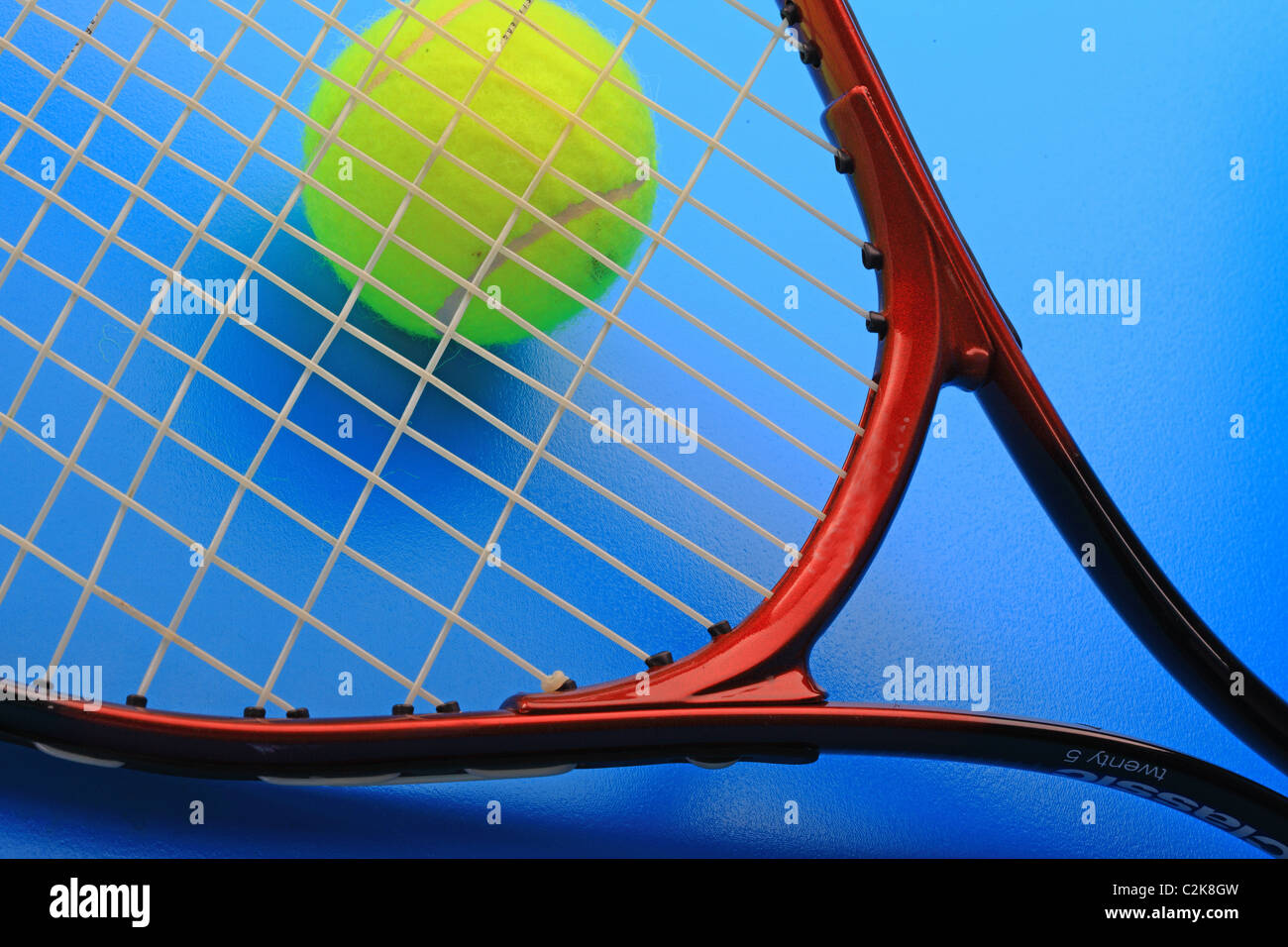 The tennis ball and racket Stock Photo Alamy