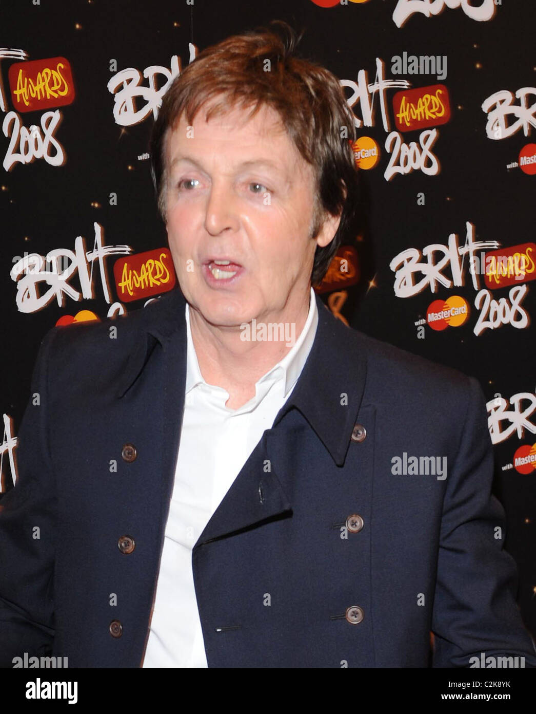 Paul McCartney Brit Awards held at Earls Court Press Room London