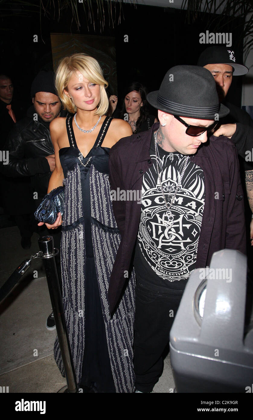 Paris Hilton and Benji Madden arriving at and leaving Goa in(02)