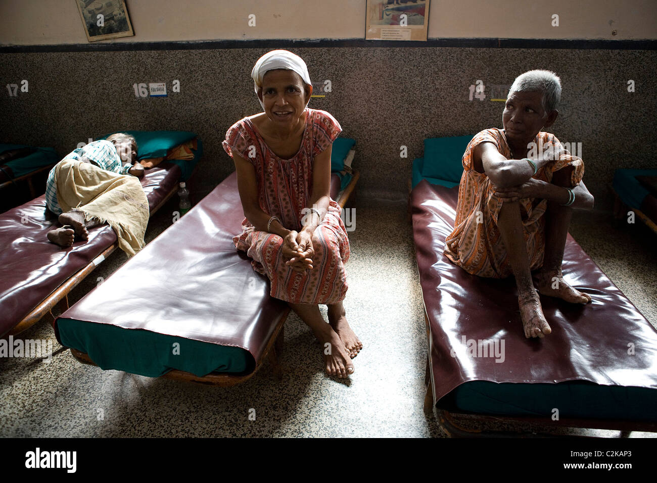 Patients At Mother Teresa Home For Dying People In Kolkata Stock