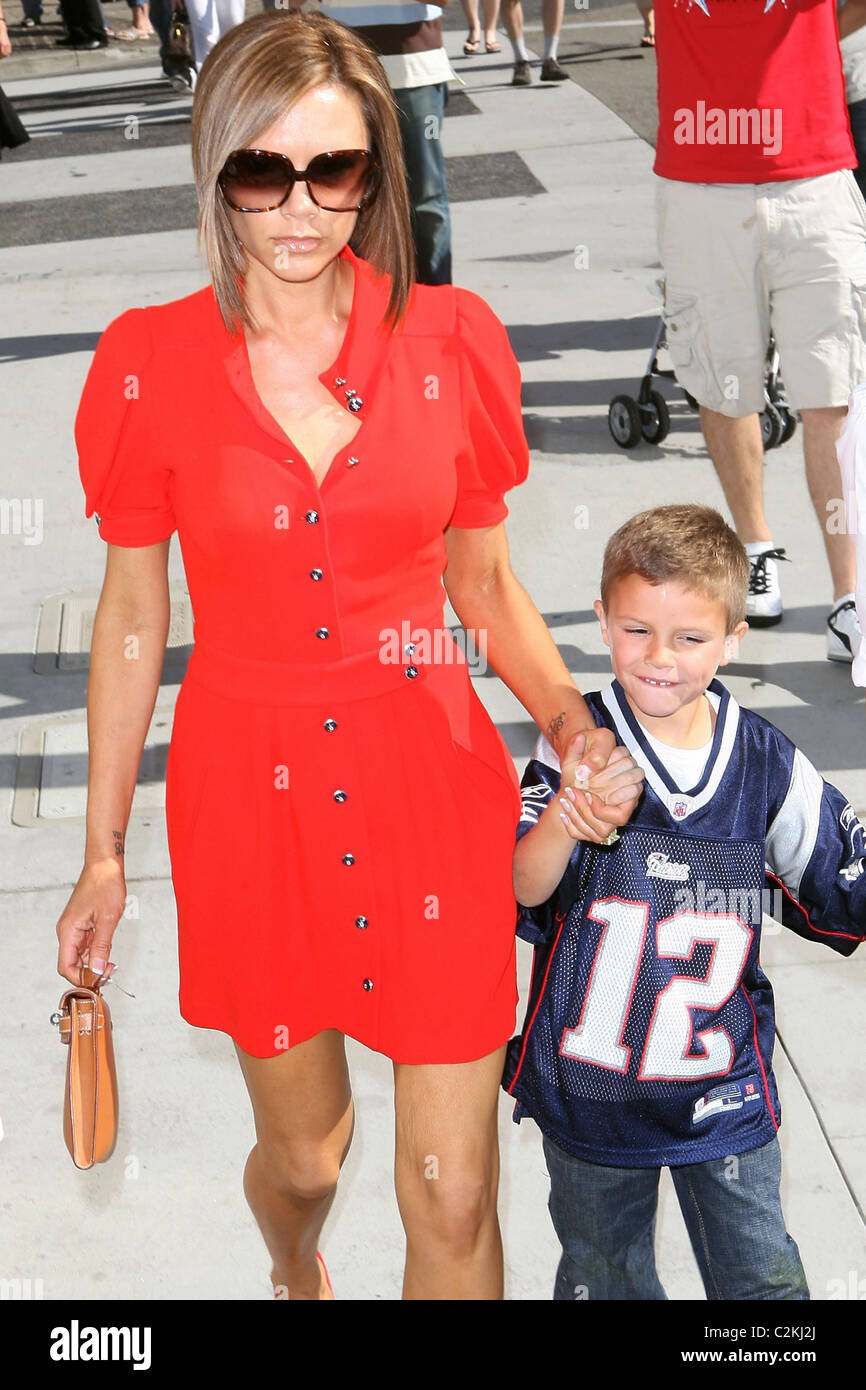 Victoria Beckham takes Romeo for a shopping spree at the Grove and