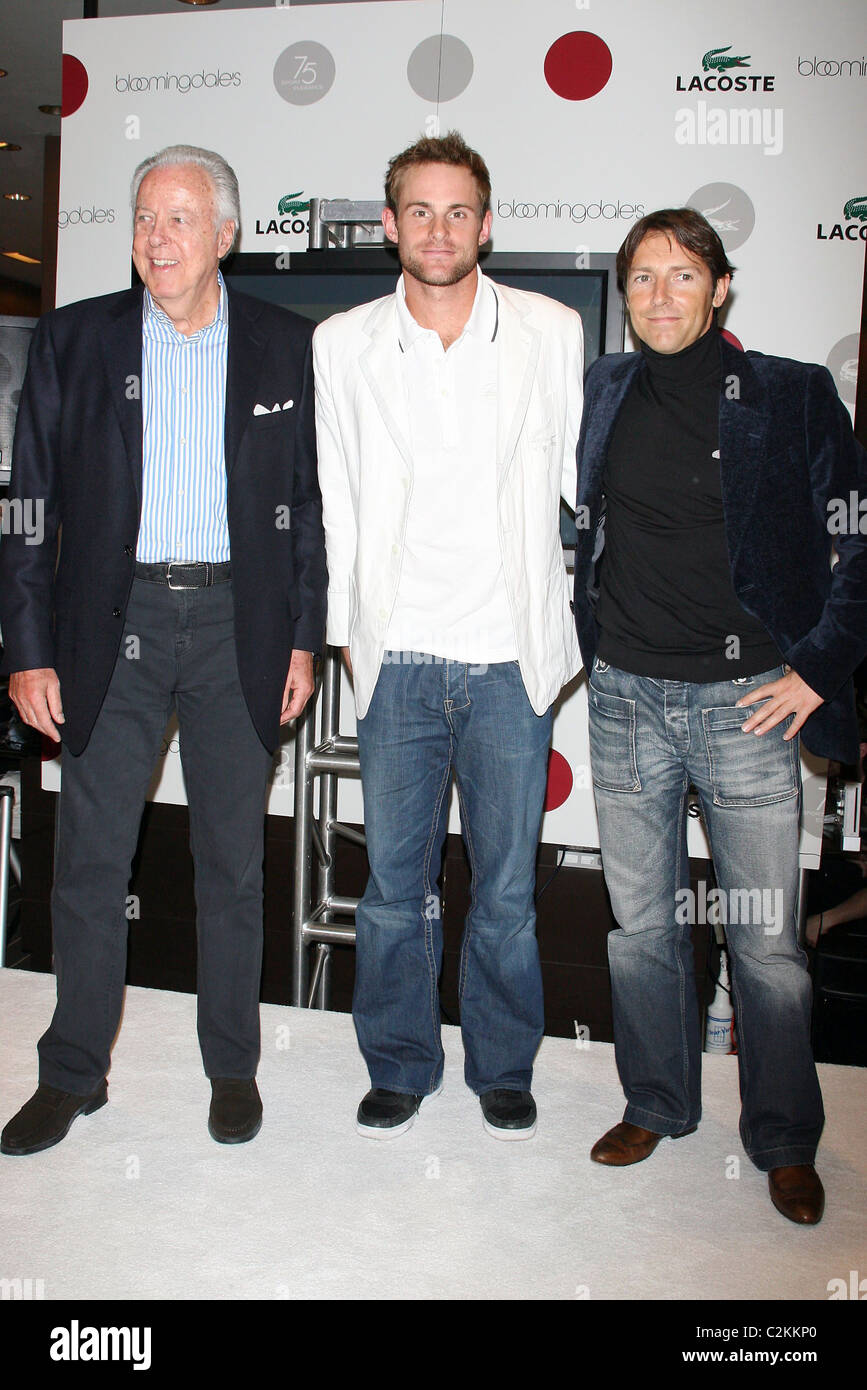 Robert Siegel Andy Roddick Mark La Mott Bloomingdale s celebrates Lacoste s 75th Anniversary New York City USA 24.03.08 Stock Photo Alamy