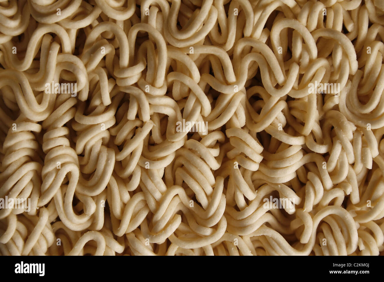close up image of uncooked dried noodles Stock Photo