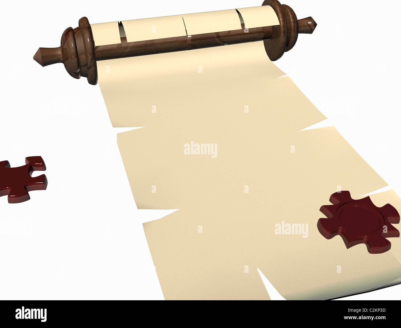 puzzle scroll. 3D Stock Photo