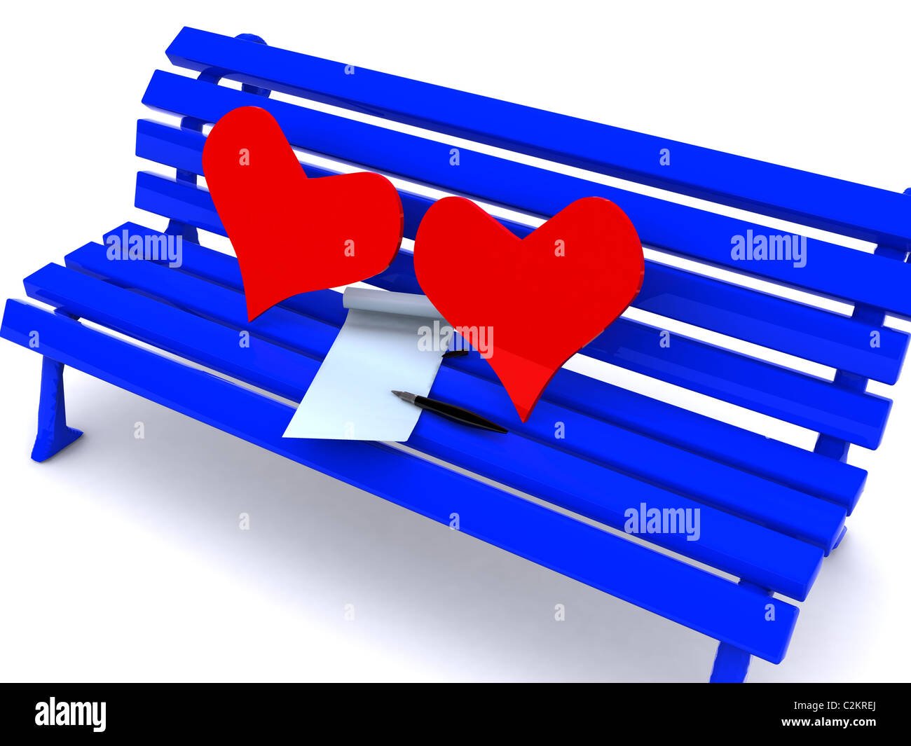 letter on bench. 3D Stock Photo - Alamy