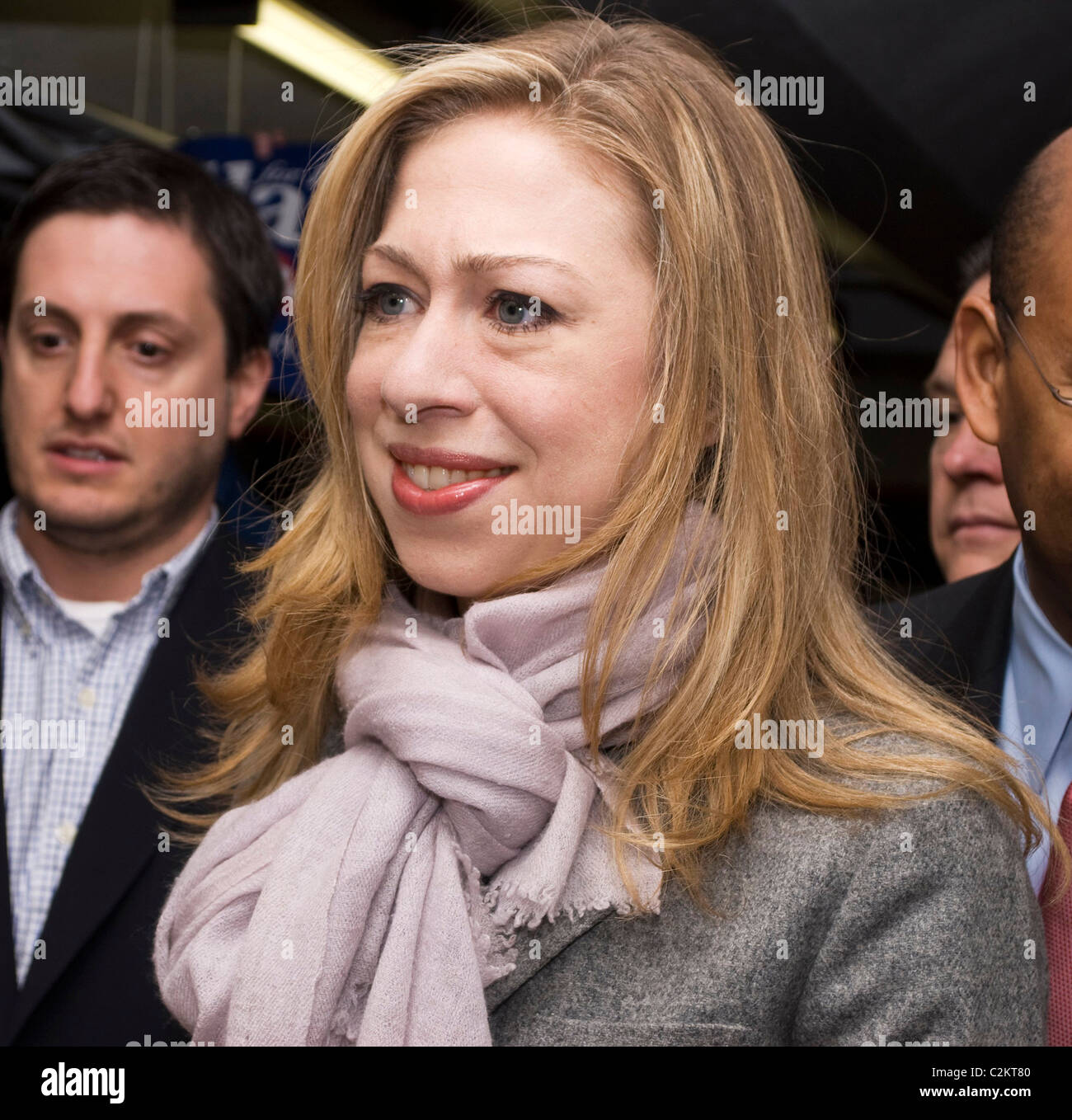 Chelsea Clinton at a campaign transit spot to support her mother ...