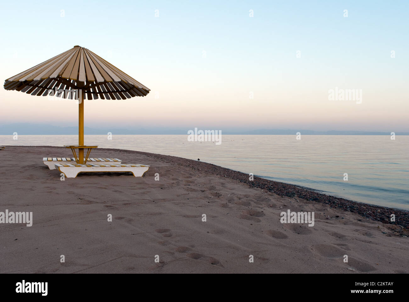 Beach umbrella - Dahab, Sinai Peninsula, Egypt Stock Photo