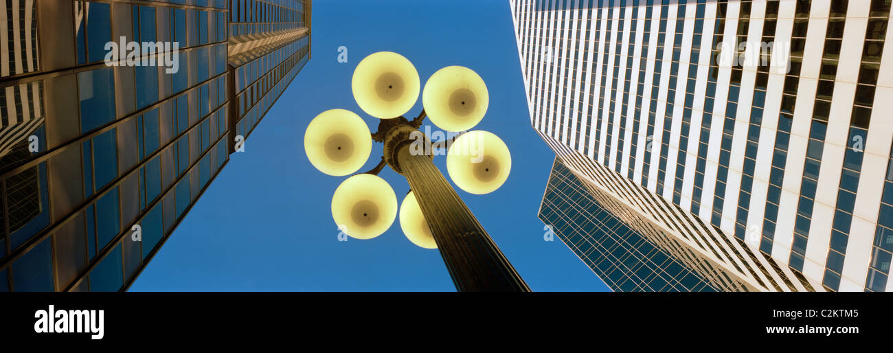 Architecture in Atlanta with traditional street lamp. Stock Photo
