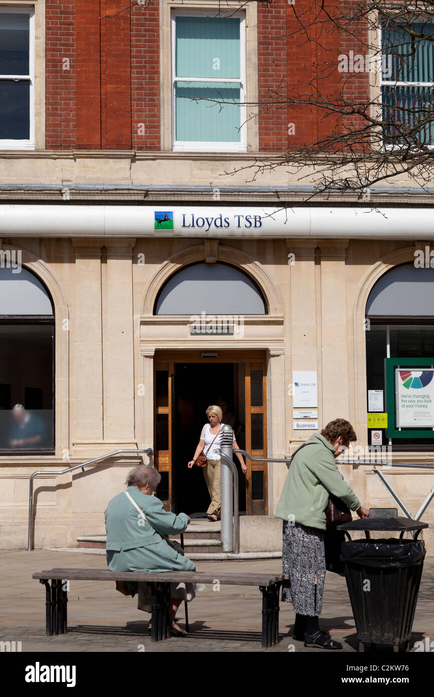 exterior of Lloyds bank in town high street Stock Photo