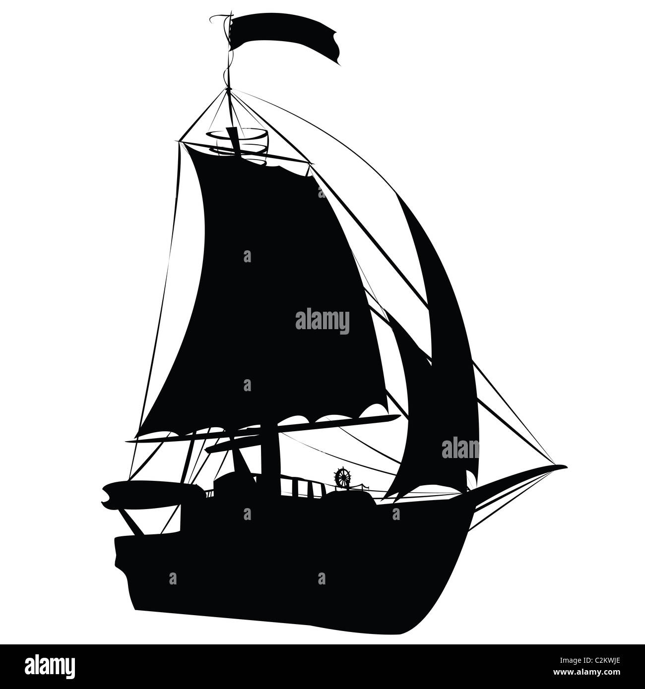 Small sailing ship Stock Photo