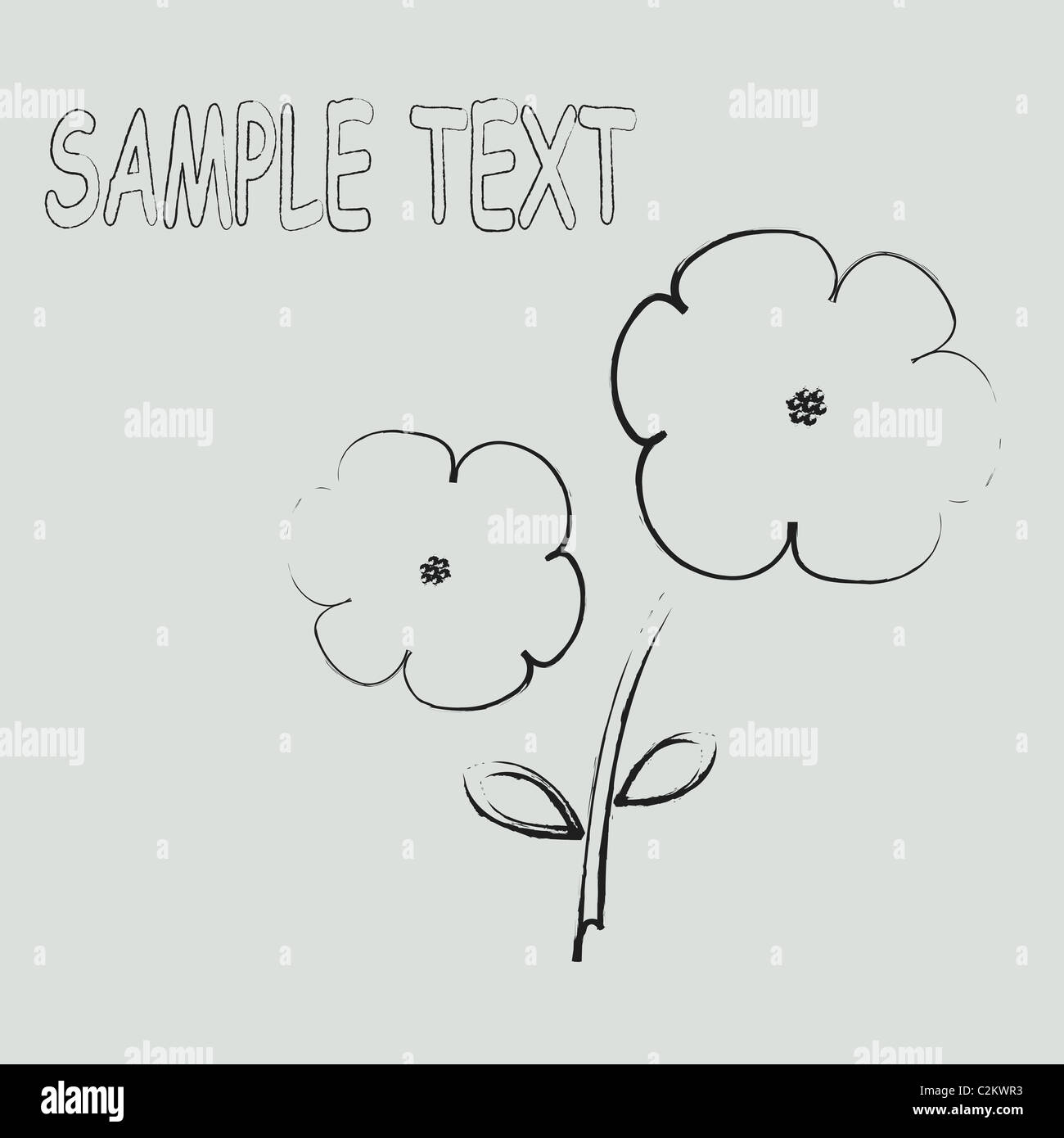 Sample text flowers card Stock Photo - Alamy