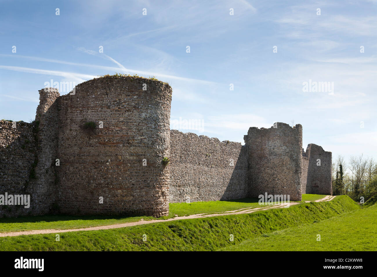 Wetern Bastions at Portchester Castle Stock Photo