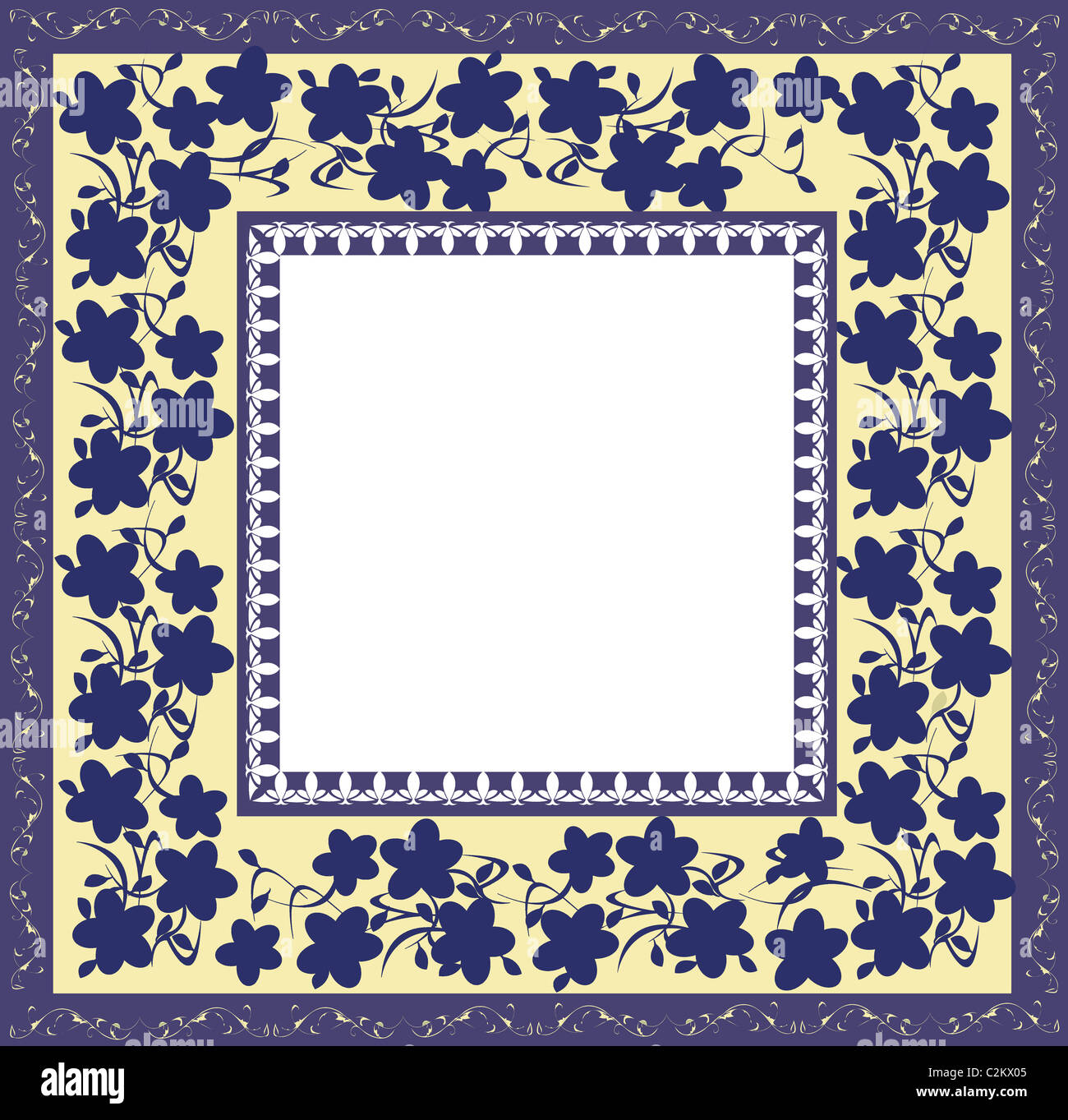 Stylist Pattern Photo Frame Stylized floral frame Stock Photo - Alamy