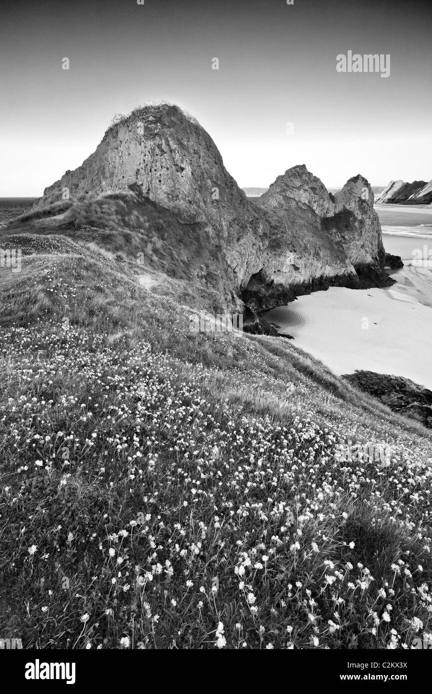 Three Cliffs Bay, Gower, Wales Stock Photo