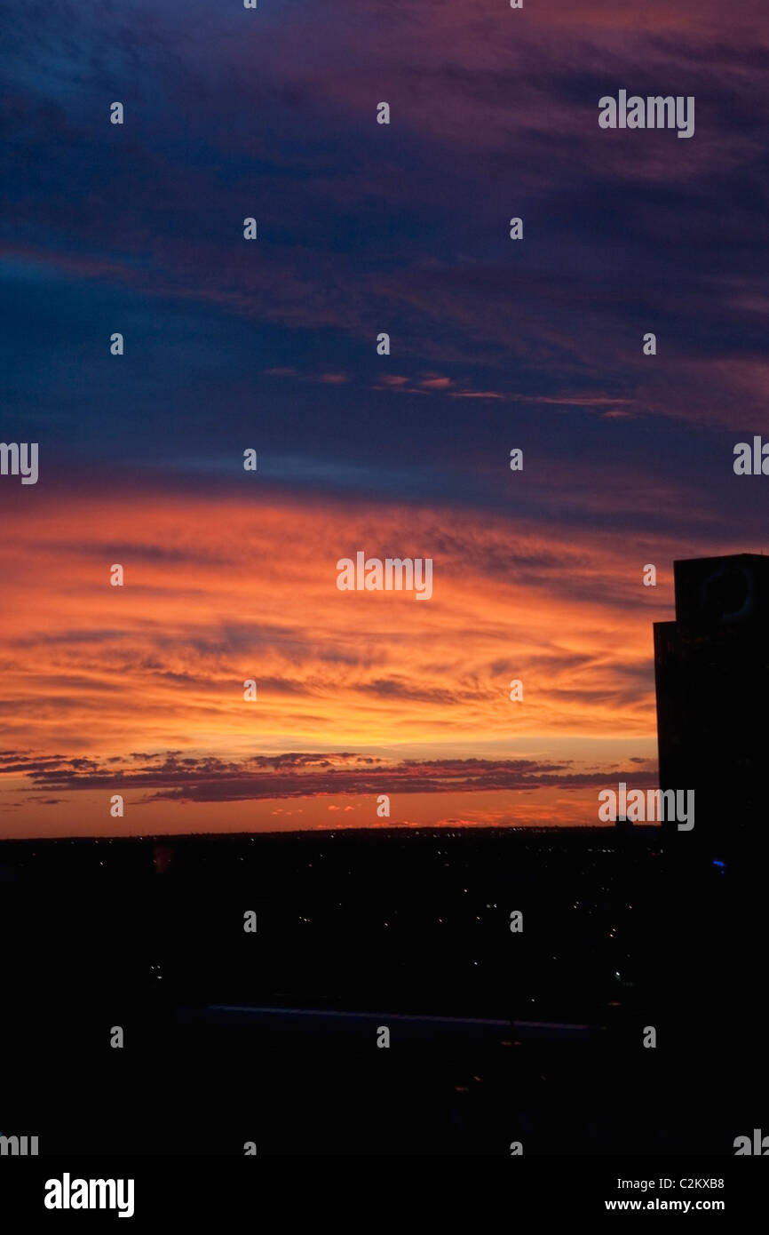 A Beautiful Sunset Sky Over A City Stock Photo - Alamy