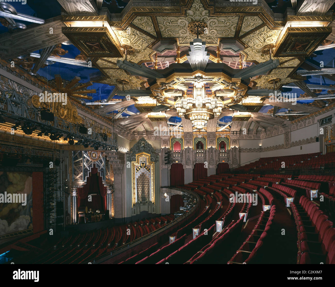 Pantages Theater, 6233 Hollywood Boulevard, California (1929) - Interior of the auditorium Stock Photo
