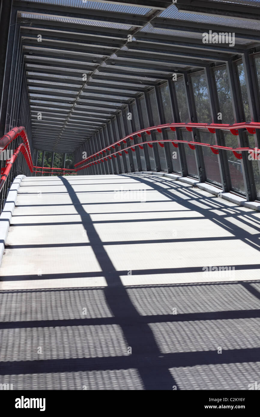 Inside the Safety Bridge, Over the Highway to Mt Cootha, a Tourist Destination Stock Photo