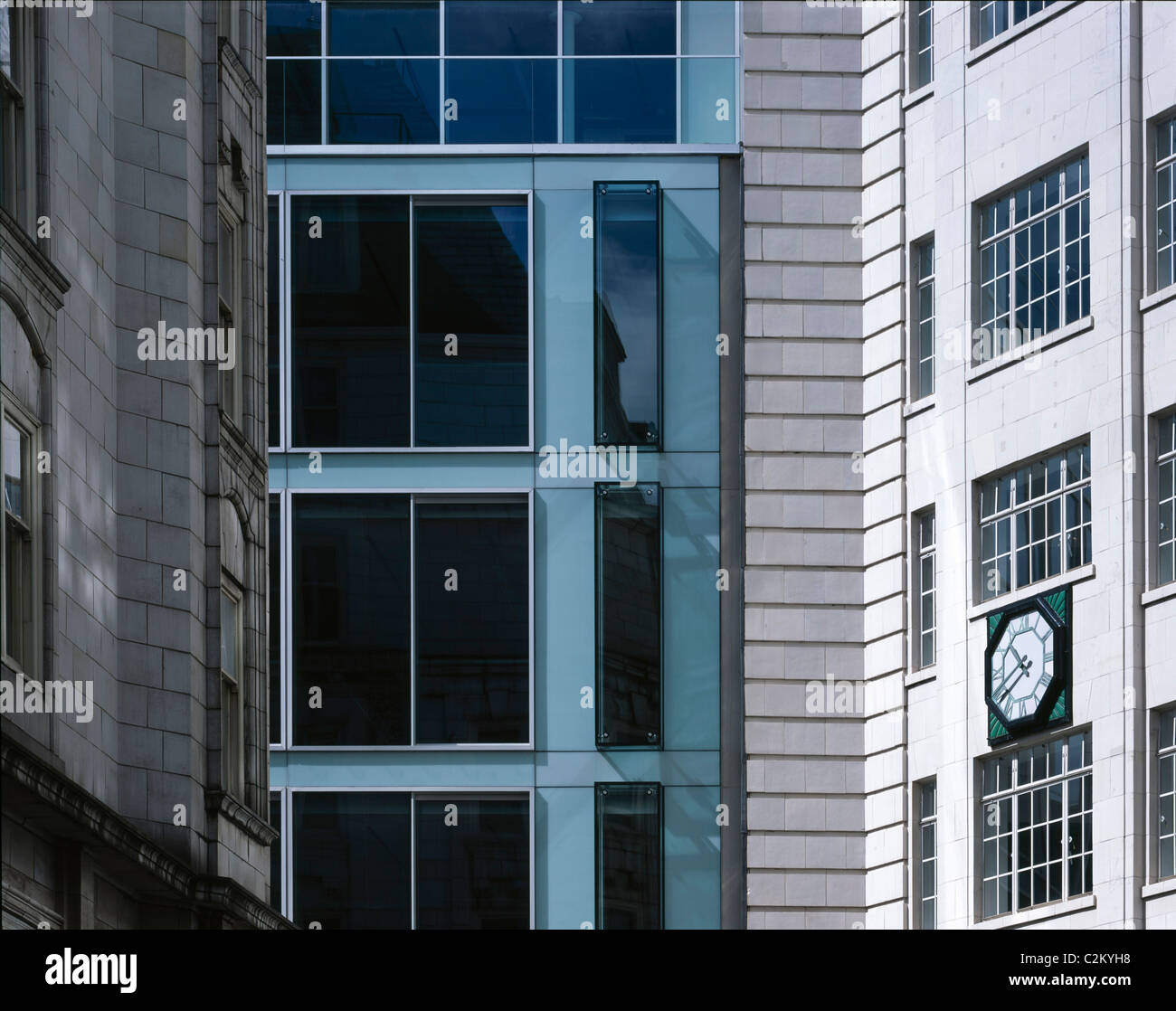 Davidson Building, 5 Southampton Street, Covent Garden, London. Detail of rear elevation. Stock Photo