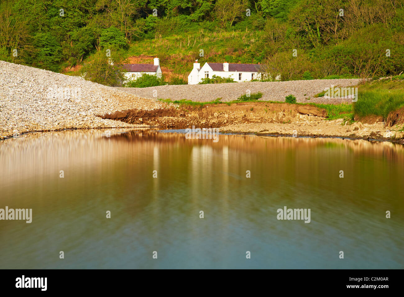 Pwlldu Bay Cottages, Gower, Wales Stock Photo Alamy
