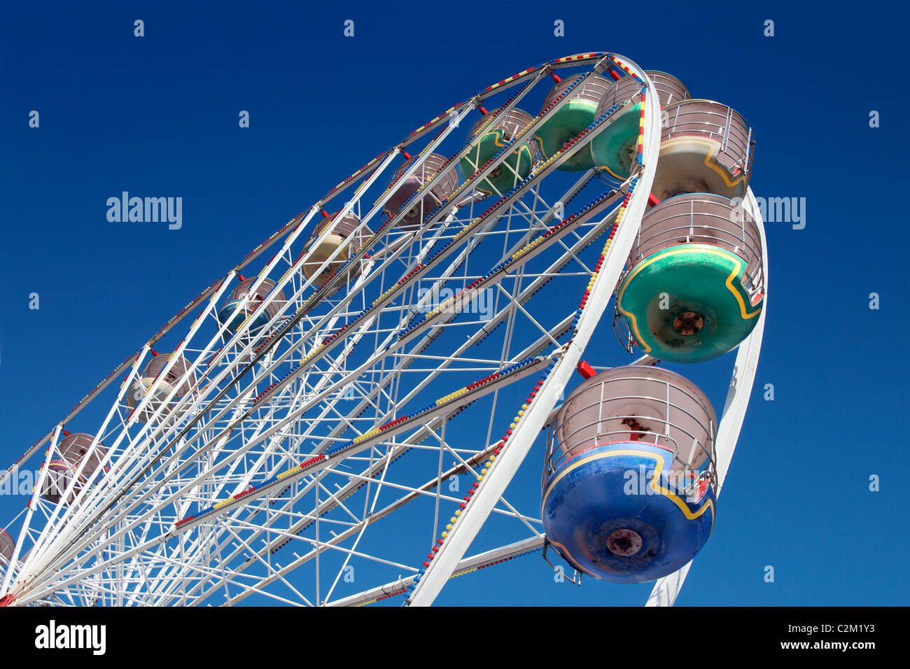 Closeup of the ferris wheel on Blackpool Central Pier. Stock Photo